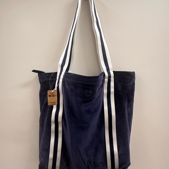 Victoria Secret tote velour Navy Blue - Picture 1 of 6